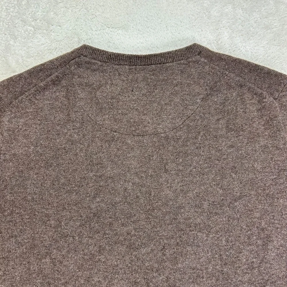 Nordstrom Sweater Mens XL Brown V-Neck Cashmere Knit Winterwear Outdoor Pullover